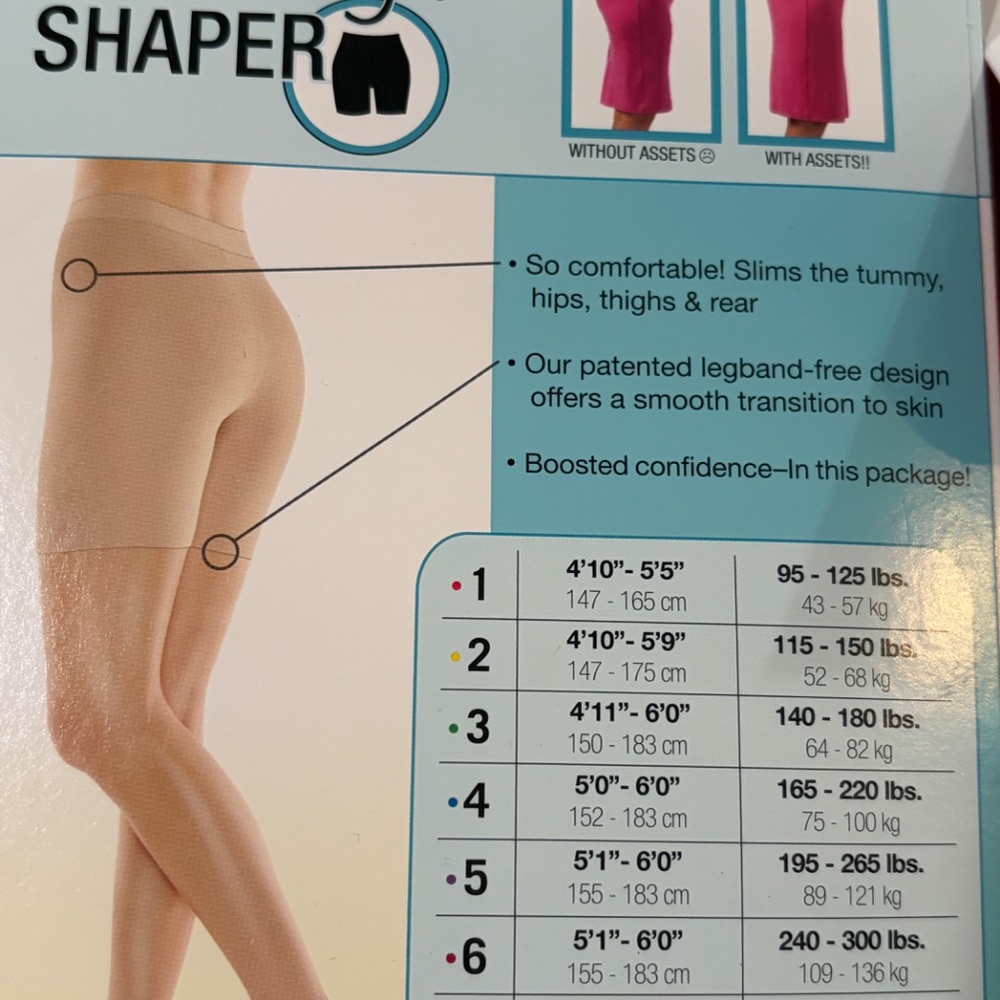 Assets By Sara Blakely Mid Thigh Shaper Nude 124 Underwear Spanx Shaping Tummy - Picture 6 of 6